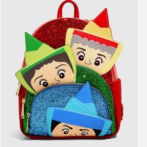 NWT SLEEPING BEAUTY FAIRY GODMOTHERS LOUNGEFLY